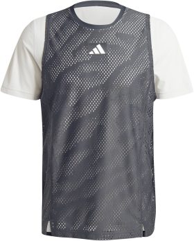 Adidas Men's Mesh Tennis Pro Layering Tee (Carbon/Grey One)