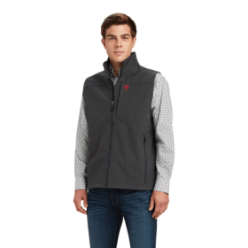 Ariat Logo 2.0 Softshell Vest for Men - Charcoal/Americana - L