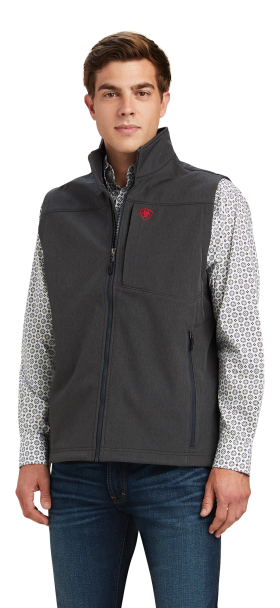 Ariat Logo 2.0 Softshell Vest for Men - Charcoal/Americana - M