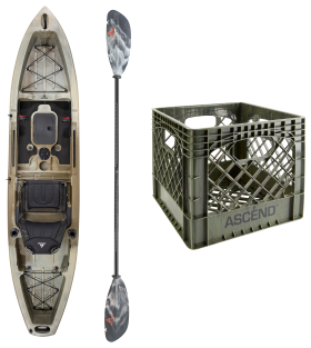 Ascend 12T Sit-On-Top Kayak Fishing Package - Desert Storm