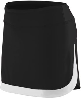 Augusta Women's Color Block Tennis Skort (Black/White)