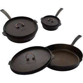 Barebones All-In-One Cast Iron Skillet Black, 10in