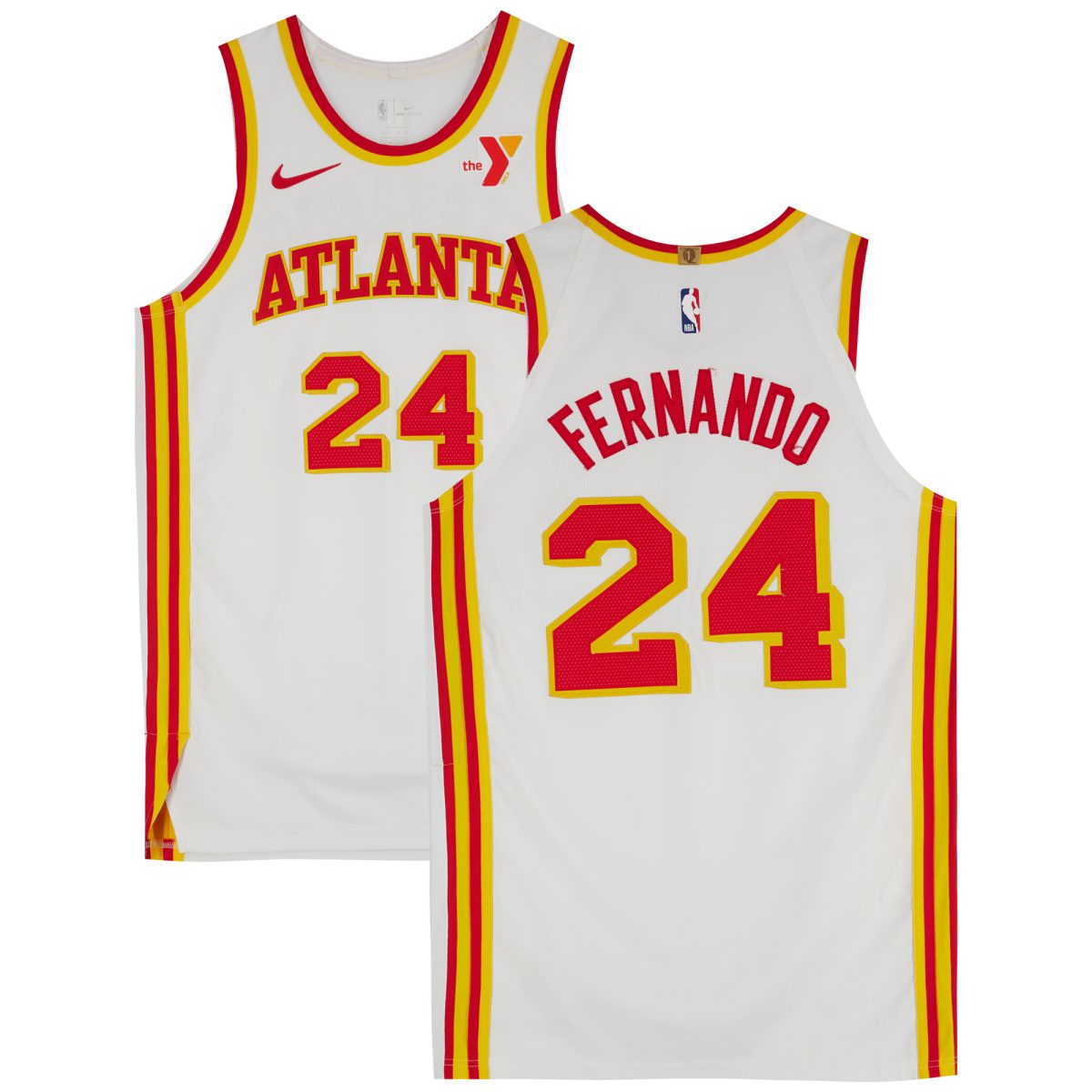 Bruno Fernando Atlanta Hawks Game-Used #24 White Jersey vs. Memphis Grizzlies on December 26, 2020 - Size 52+4