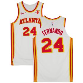 Bruno Fernando Atlanta Hawks Game-Used #24 White Jersey vs. Memphis Grizzlies on December 26, 2020 - Size 52+4