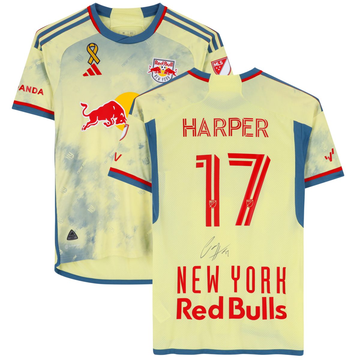 Cameron Harper New York Red Bulls Autographed Fanatics Authentic Match-Used #17 Yellow Jersey from the 2023 MLS Season