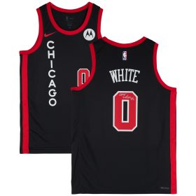 Coby White Chicago Bulls Autographed Black Nike 2023-24 City Edition Swingman Jersey