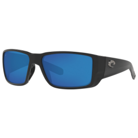 Costa Del Mar Blackfin 580G Glass Polarized Sunglasses - Matte Black/Blue Mirror - Large