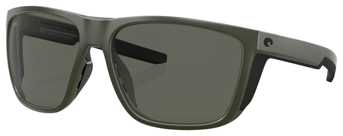 Costa Del Mar Ferg XL 580G Glass Polarized Sunglasses - Matte Olive/Gray - XX-Large