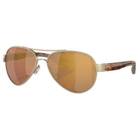 Costa Del Mar Loreto 580G Glass Polarized Sunglasses for Ladies - Brushed Gold/Gold Mirror - Medium