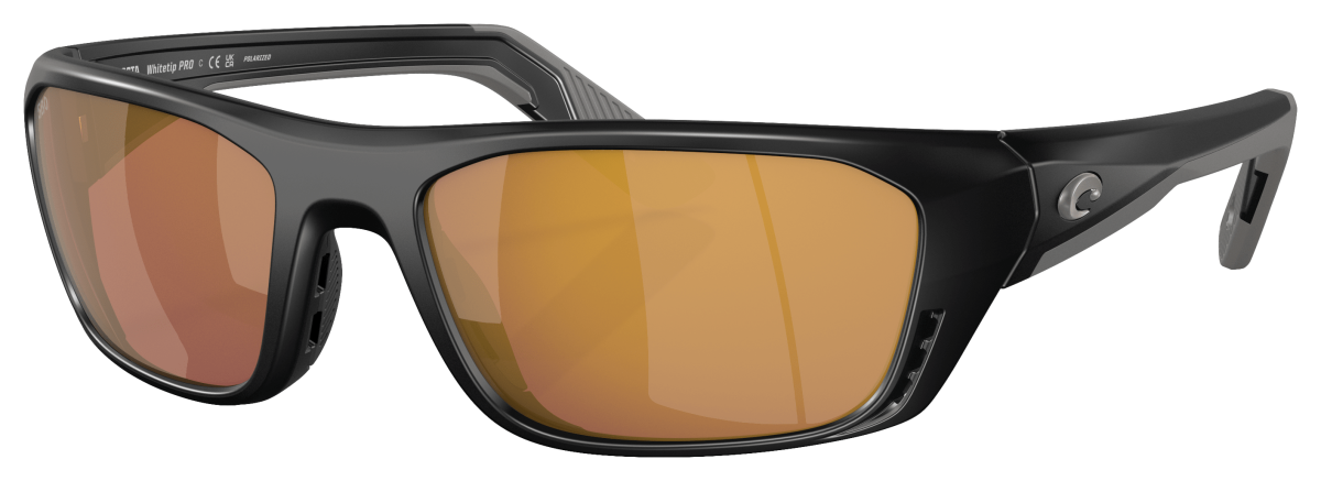 Costa Del Mar Whitetip Pro 580G Glass Polarized Sunglasses - Matte Black/Gold Mirror