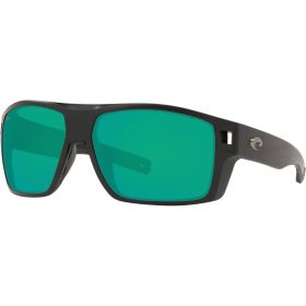 Costa Diego 580G Polarized Sunglasses Matte Black/Green Mirror, One Size