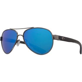 Costa Loreto 580G Polarized Sunglasses Gunmetal/Black Temples Frame/Blue Mirror, One Size