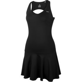 DUC Faith Women's Ruched/Flounce Tennis Dress (Black)