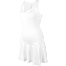 DUC Faith Women's Ruched/Flounce Tennis Dress (White)