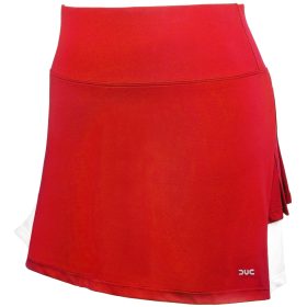 DUC Flirt-2 Women's Double-Pleat Tennis Skort (Red/White)