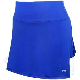 DUC Flirt-2 Women's Double-Pleat Tennis Skort (Royal-Blue/White)