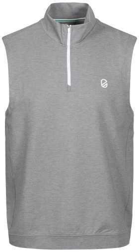 Extracurricular TechSoft Avery Quarter-Zip Men's Golf Vest - Grey, Size: Small