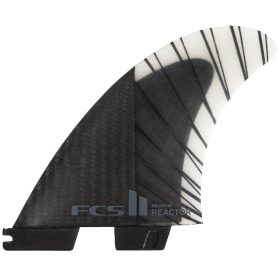 FCS FCS II Reactor PC Carbon Thruster Surfboard Fins Charcoal, M