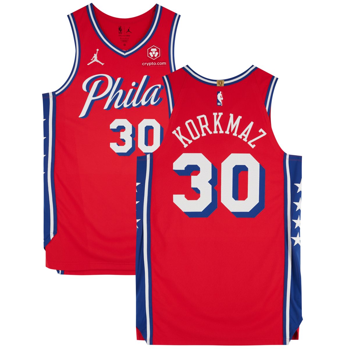 Furkan Korkmaz Philadelphia 76ers Game-Used #30 Red Jersey vs. Detroit Pistons on December 15, 2023 - Size 48+4