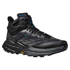 Hoka Speedgoat 5 Mid GTX Waterproof Trail Running Shoes for Men - Black/Black - 10M