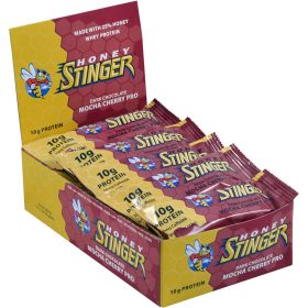 Honey Stinger Protein Bar - 10g - 15 Pack Caffeinated Dark Chocolate Mocha Cherry, 10 Gram