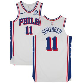 Jaden Springer Philadelphia 76ers Game-Used #11 White Jersey vs. Milwaukee Bucks on October 26, 2023 - Size 48+4