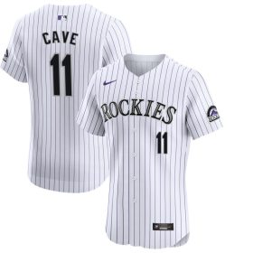 Jake Cave Men's Nike White Colorado Rockies Home Elite Custom Jersey