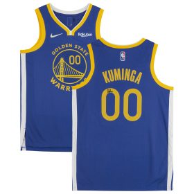 Jonathan Kuminga Royal Golden State Warriors Autographed 2021-22 Nike Icon Swingman Jersey with Diamond Swoosh and Sponsor Patch