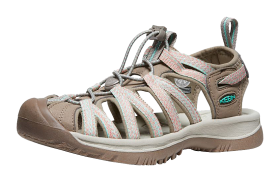 KEEN Whisper Sandals for Ladies - Taupe/Coral - 10M