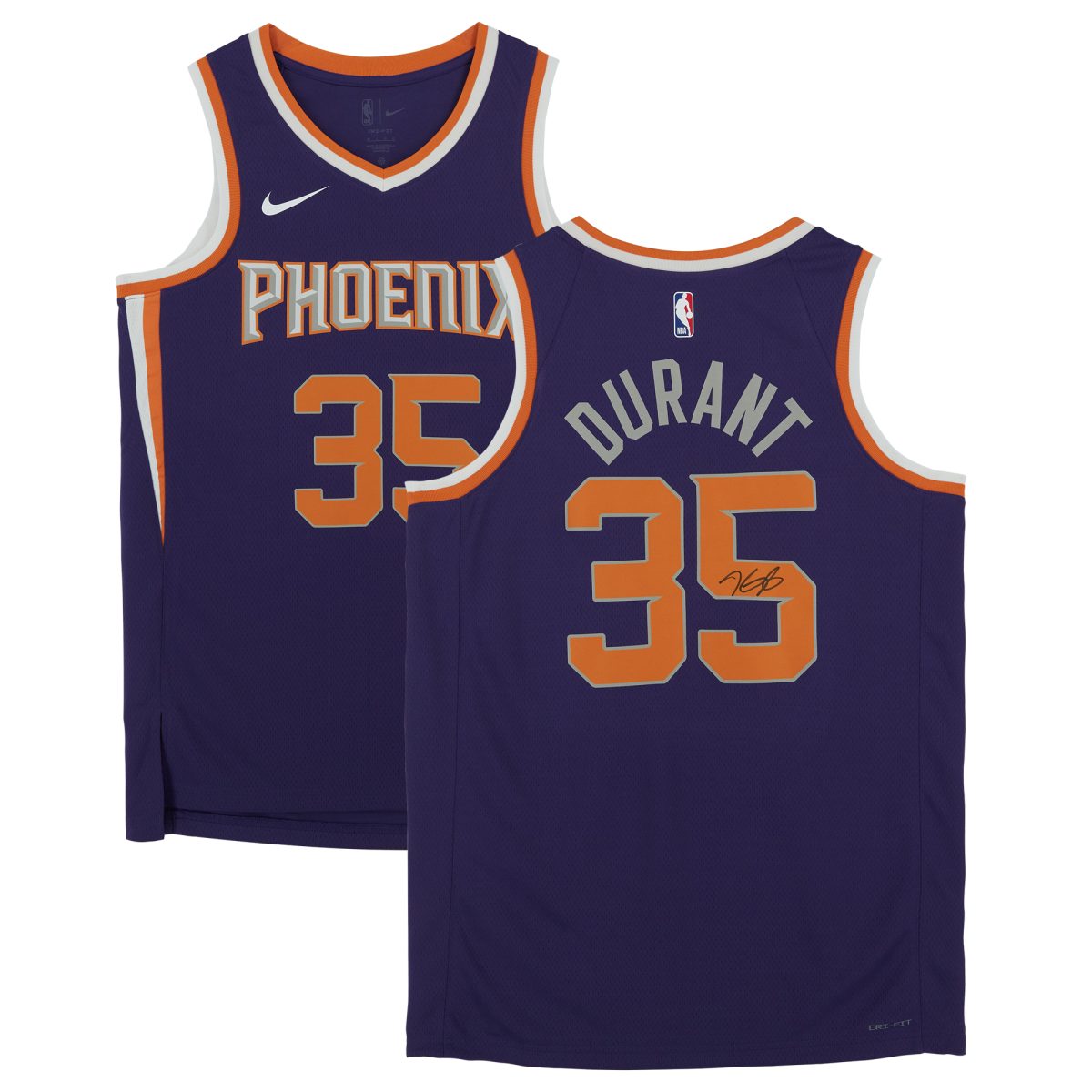 Kevin Durant Phoenix Suns Autographed Purple Nike Icon Swingman Jersey