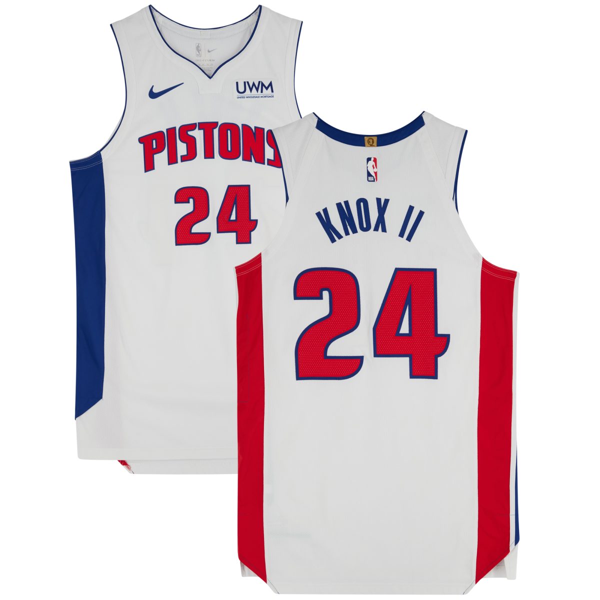 Kevin Knox II Detroit Pistons Game-Used #24 White Jersey vs. Cleveland Cavaliers on November 17, 2023 - Size 50+4