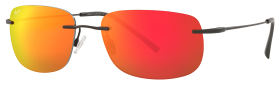 Maui Jim Ohai Polarized Sunglasses - Matte Black/Red Mirror - Large