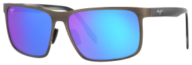 Maui Jim Wana Glass Polarized Sunglasses - Brushed Dark Gunmetal/Blue Mirror - X-Large