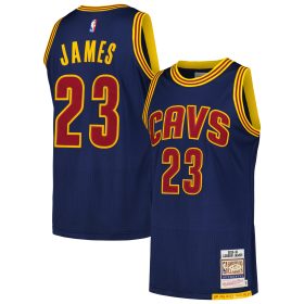 Men's Mitchell & Ness LeBron James Navy Cleveland Cavaliers 2015/16 Hardwood Classics Authentic Jersey