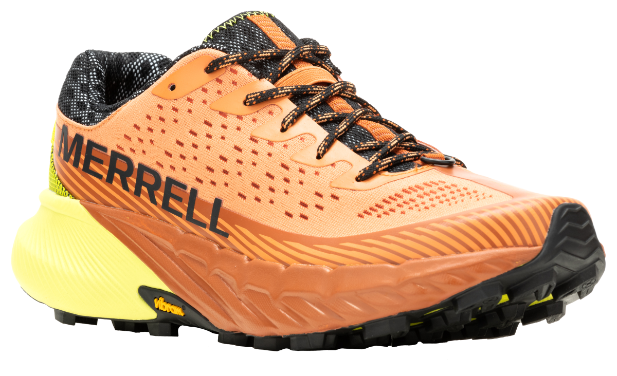 Merrell Agility Peak 5 Trail Running Shoes for Men - Melon/Hiviz - 8M