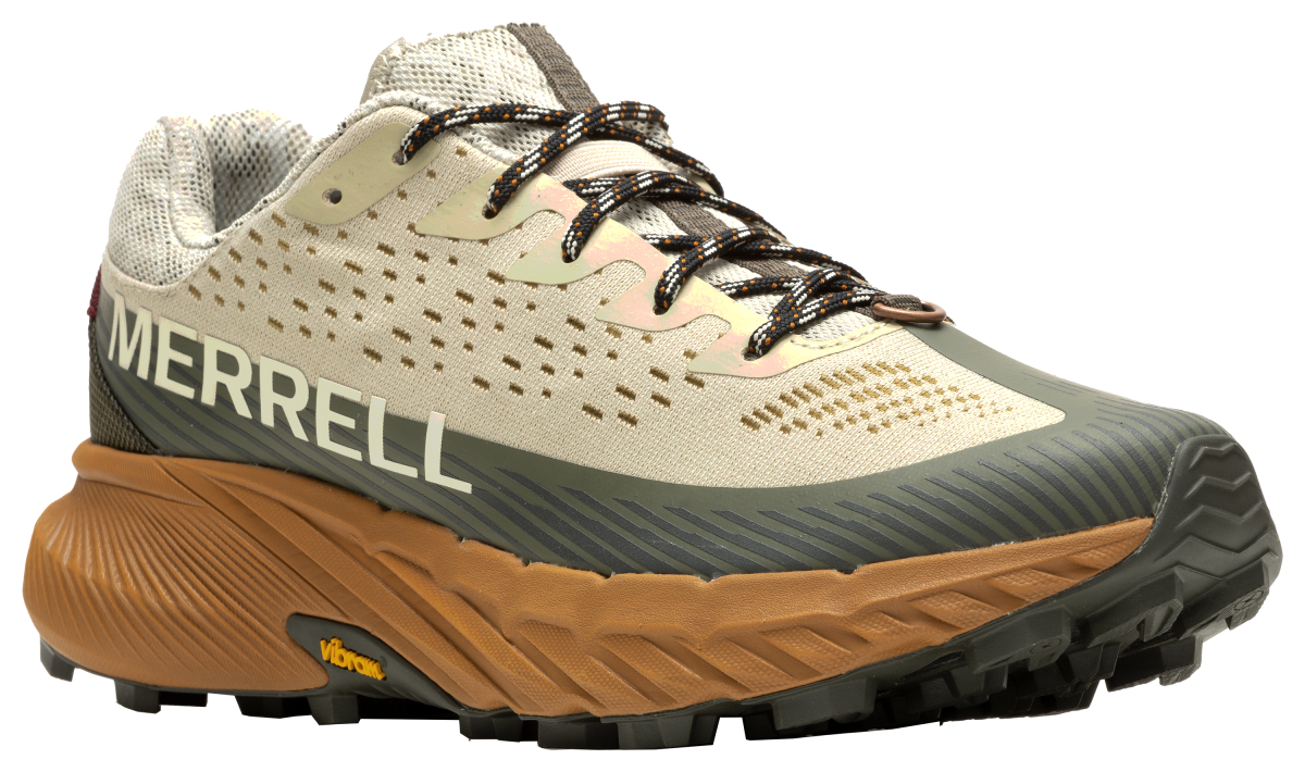 Merrell Agility Peak 5 Trail Running Shoes for Men - Oyster/Olive - 10.5M