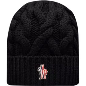 Moncler Grenoble Cable Knit Wool Beanie - Women's Black, One Size