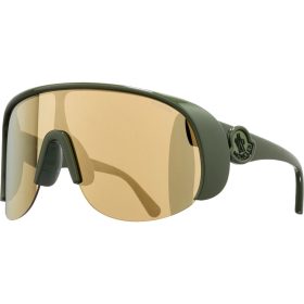 Moncler Grenoble Phantom Shield Sunglasses Shiny Dark Green/Brown Mirror, One Size