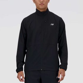 New Balance Stretch Woven Jacket Men's Running Apparel Black