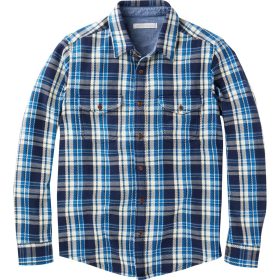 Outerknown Blanket Shirt - Men's Dark Navy Track Plaid, S