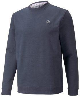 PUMA AP CLOUDSPUN Crewneck Men's Golf Sweater - Arnold Palmer Collection ON SALE - Blue, Size: Small