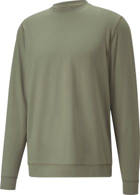 PUMA CLOUDSPUN GRYLBL Crewneck Men's Golf Sweatshirt - Green, Size: Medium
