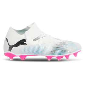 PUMA Mens PUMA Future 7 Match FG/AG - Mens Soccer Shoes Puma White/Puma Black/Poison Pink Size 10.5