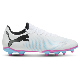 PUMA Mens PUMA Future 7 Play TT - Mens Soccer Shoes Puma White/Puma Black/Poison Pink Size 10.5