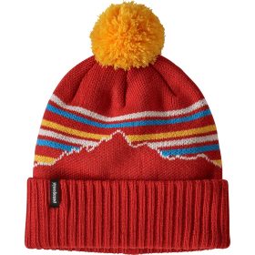 Patagonia Powder Town Beanie Fitz Roy Retro Stripe Knit/Hot Ember, One Size