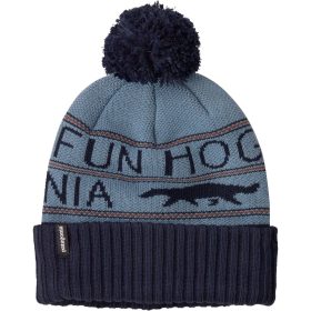 Patagonia Powder Town Pom Beanie - Kids' Fun Hogs Knit: New Navy, One Size