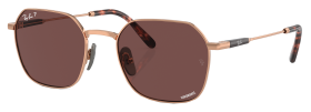 Ray-Ban Jim Titanium RB8094 Chromance Glass Polarized Sunglasses - Polished Light Brown/Dark Violet Chromance