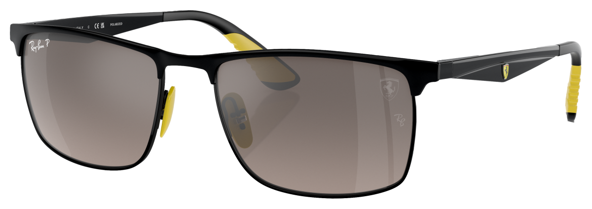 Ray-Ban RB3726M Scuderia Ferrari Collection Chromance Polarized Sunglasses - Matte Black on Black/Gray Chromance