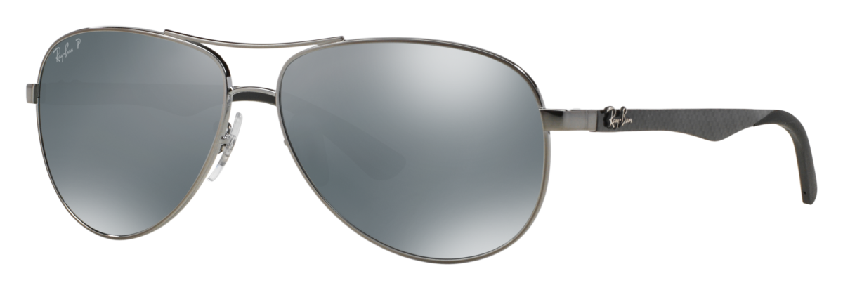 Ray-Ban RB8313 Polarized Sunglasses - Gunmetal/Silver Mirror