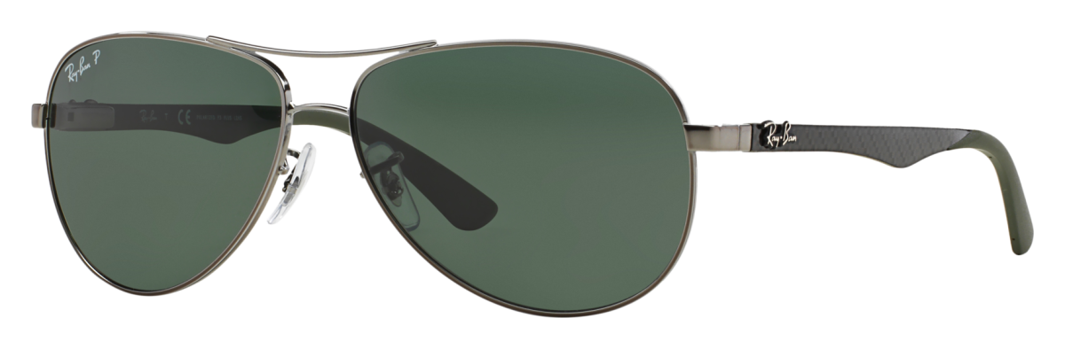 Ray-Ban RB8313 Polarized Sunglasses for Men - Gunmetal+Gray/Green Classic G-15 - Standard